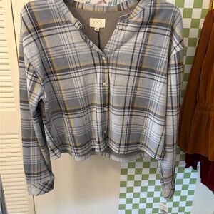 Dry Goods Light Blue Plaid Shirt Jacket